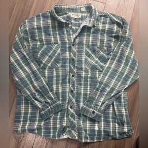 Vintage Wilderness Trading Co Flannel Shirt Men’s 3XL Green Plaid Soft Button Up